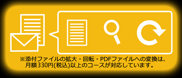 添付ファイルの拡大・回転・PDFファイルへの変換